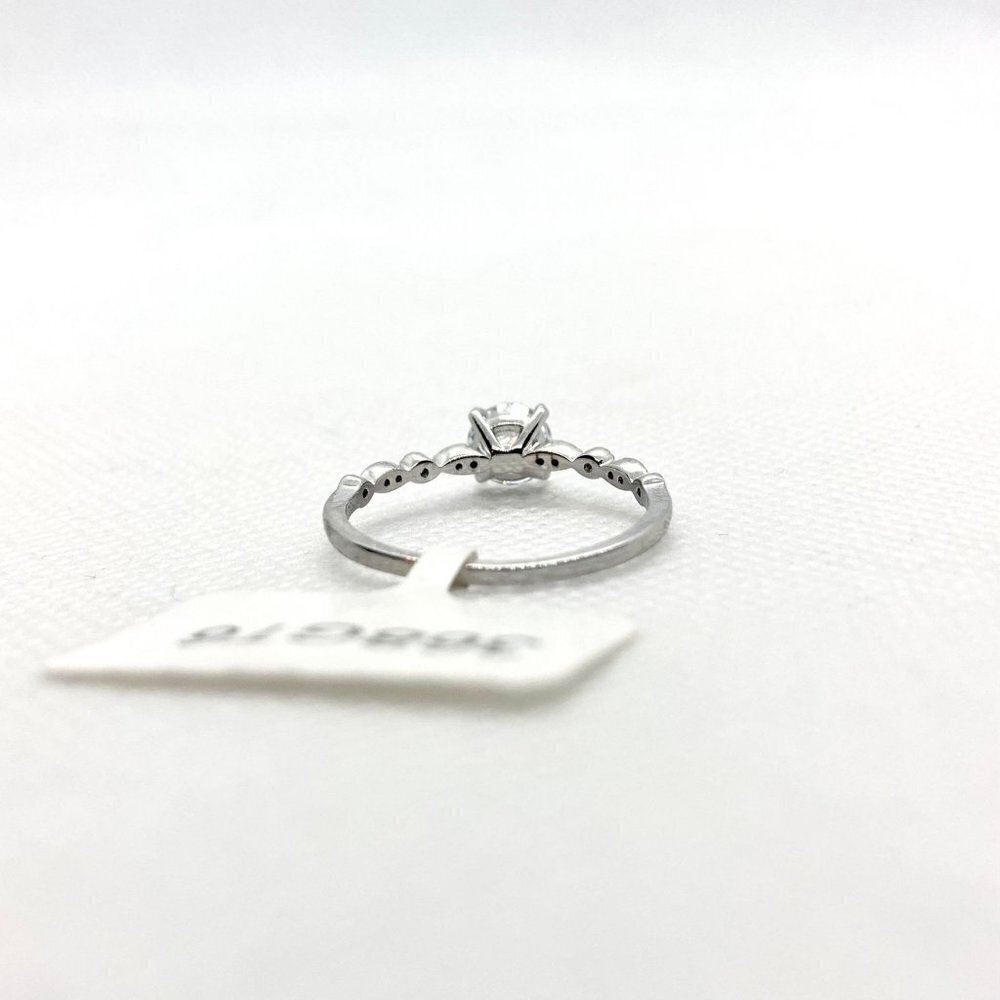 Sterling Silver 925 Round Cut Ring Size 8 - Picture 7 of 12
